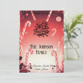 Candy Cane Wonderland mit Kundenzufriedenheit Einladung (Stehend Vorderseite)