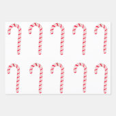 Candy Cane Wrapping Paper Flat Sheet Set 3 Geschenkpapier Set (Vorderseite)