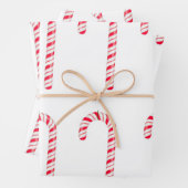 Candy Cane Wrapping Paper Flat Sheet Set 3 Geschenkpapier Set (Beispiel)