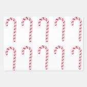 Candy Cane Wrapping Paper Flat Sheet Set 3 Geschenkpapier Set (Vorderseite 3)