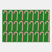 Candy Cane Wrapping Paper Flat Sheet Set 3 Geschenkpapier Set (Vorderseite 2)