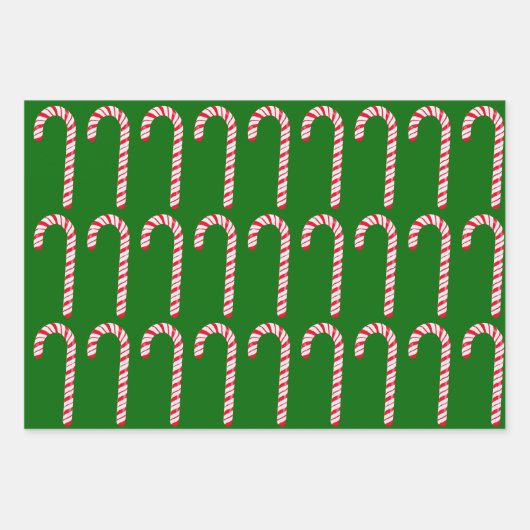 Candy Cane Wrapping Paper Flat Sheet Set 3 Geschenkpapier Set (Vorderseite 2)