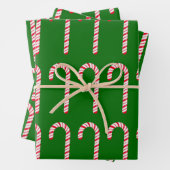 Candy Cane Wrapping Paper Flat Sheet Set 3 Geschenkpapier Set (Beispiel)