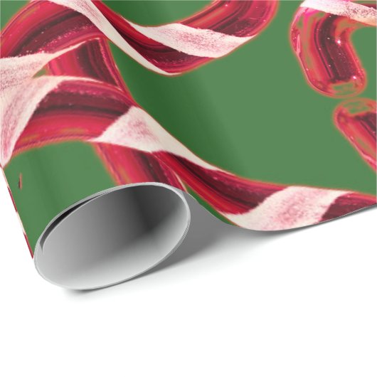 Candy Cane Wrapping Paper Geschenkpapier (Rolleneckpunkt)