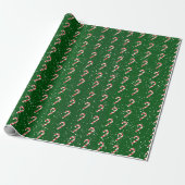 Candy Cane Wrapping Paper - Grüner Hintergrund Geschenkpapier (Ungerollt)