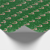 Candy Cane Wrapping Paper - Grüner Hintergrund Geschenkpapier (Ecke)