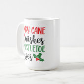 Candy Cane Wünsche und Mistletoe Kisses Kaffeetasse (Vorderseite Links)