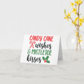 Candy Cane Wünsche und Mistletoe Kisses Karte (Gelbe Blume)
