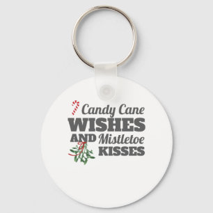 Candy Cane wünscht und Mistletoe Kisses Christmas  Schlüsselanhänger