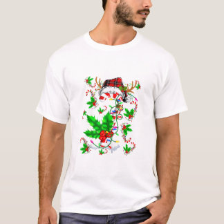Candy Cane Xmas Kariert Santa T-Shirt