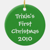 Candy Cane Yorkie Terrier Ornament (Hinten)