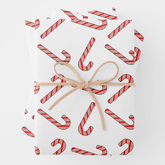 Candy Cane Zeichnungen in rot-grün Geschenkpapier Set (Beispiel)