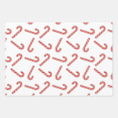 Candy Cane Zeichnungen in rot-grün Geschenkpapier Set (Vorderseite)