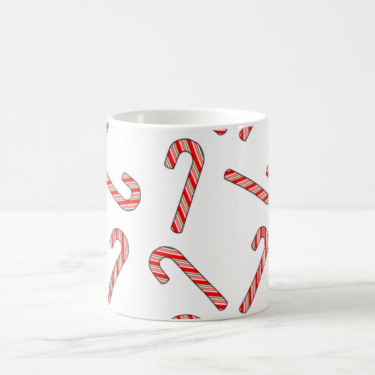 Candy Cane Zeichnungen in rot-grün Kaffeetasse (Mittel)
