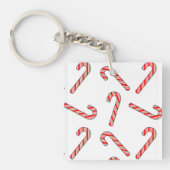 Candy Cane Zeichnungen in rot-grün Schlüsselanhänger (Vorderseite)
