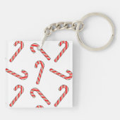 Candy Cane Zeichnungen in rot-grün Schlüsselanhänger (Rückseite)