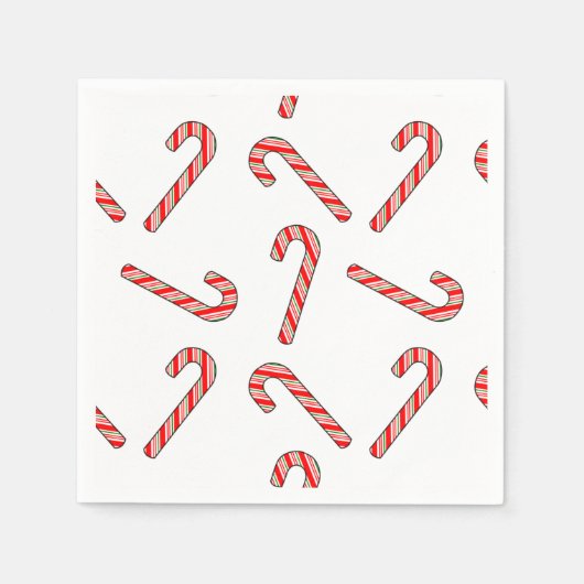 Candy Cane Zeichnungen in rot-grün Serviette (Vorderseite)