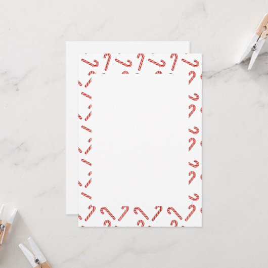Candy Cane Zeichnungen in rot-grün weiß Einladung (Vorderseite/Rückseite Beispiel)