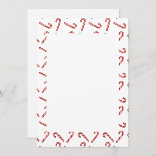 Candy Cane Zeichnungen in rot-grün weiß Einladung (Vorne/Hinten)