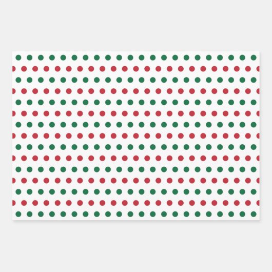 Candy Cane Zickzack Stripes & Polka Dots Muster Geschenkpapier Set (Vorderseite 3)