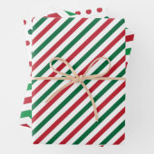 Candy Cane Zickzack Stripes & Polka Dots Muster Geschenkpapier Set (Beispiel)