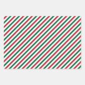Candy Cane Zickzack Stripes & Polka Dots Muster Geschenkpapier Set (Vorderseite)