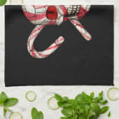 Candy Cane Zucker Schädelhandtuch Geschirrtuch (Gefaltet)