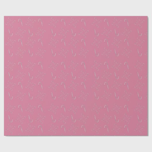 Candy Canes 2026 Pink Geschenkpapier (Flach)