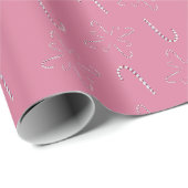 Candy Canes 2026 Pink Geschenkpapier (Rolleneckpunkt)