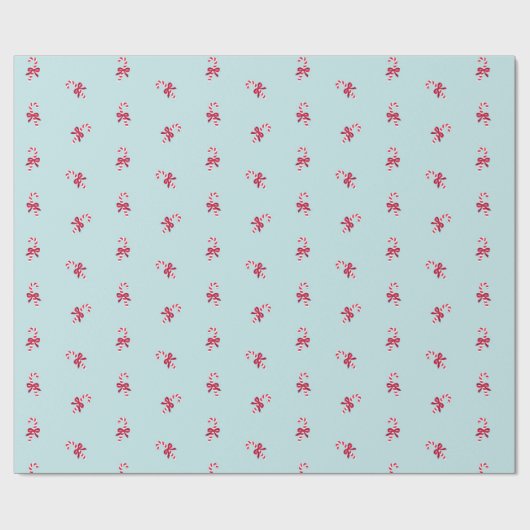 Candy Canes and Bows Geschenkpapier (Flach)