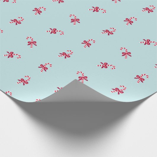 Candy Canes and Bows Geschenkpapier (Ecke)