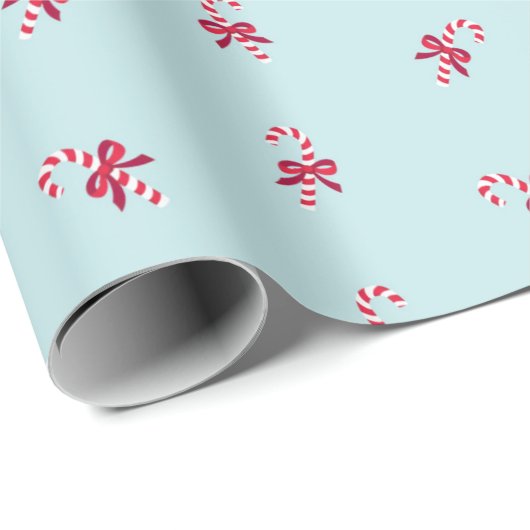 Candy Canes and Bows Geschenkpapier (Rolleneckpunkt)