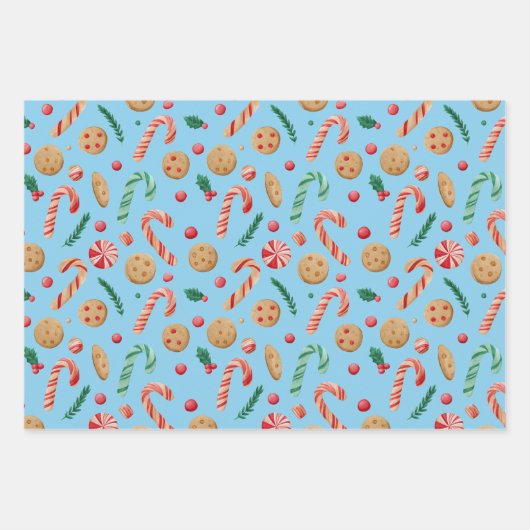 Candy Canes and Cookies Weihnachten Geschenkpapier Set (Vorderseite 3)
