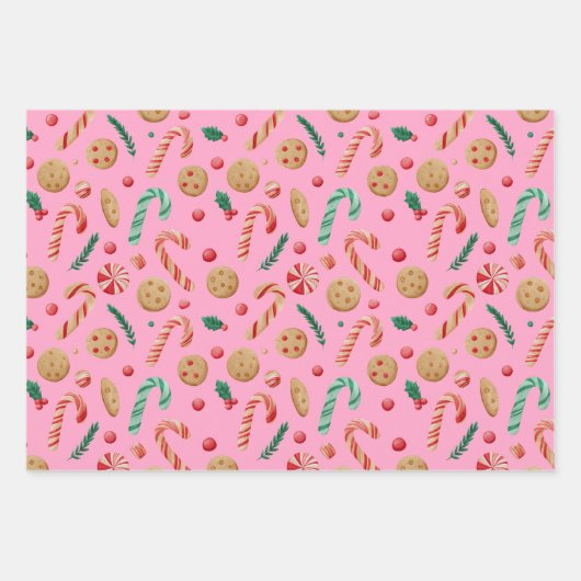 Candy Canes and Cookies Weihnachten Geschenkpapier Set (Vorderseite 2)