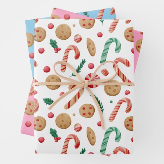 Candy Canes and Cookies Weihnachten Geschenkpapier Set (Beispiel)