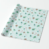Candy Canes and Gingerbread House Wrapping Paper Geschenkpapier (Ungerollt)