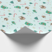 Candy Canes and Gingerbread House Wrapping Paper Geschenkpapier (Ecke)
