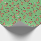 Candy Canes and Gingerbrei Geschenkpapier (Ecke)