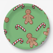 Candy Canes and Gingerbrei Pappteller (Vorderseite)
