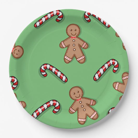 Candy Canes and Gingerbrei Pappteller (Vorderseite)