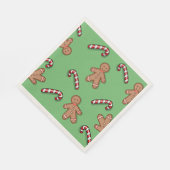 Candy Canes and Gingerbrei Serviette (Ecke)