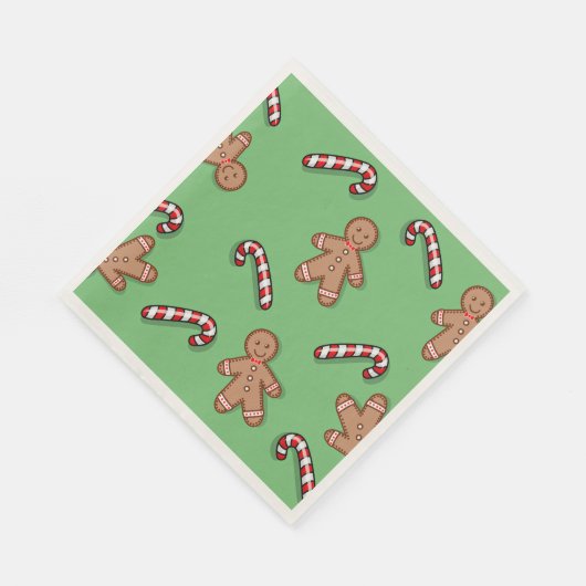 Candy Canes and Gingerbrei Serviette (Ecke)