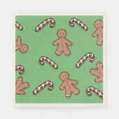 Candy Canes and Gingerbrei Serviette (Vorderseite)