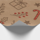 Candy Canes and Holly Christmas Paper Geschenkpapier (Ecke)