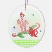 Candy Canes and Pine Boughs Keramik Ornament (Links)
