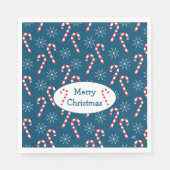 Candy Canes and Snowflakes Blue Christmas Serviette (Vorderseite)