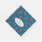 Candy Canes and Snowflakes Blue Christmas Serviette (Ecke)