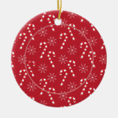 Candy Canes and Snowflakes Hunde Foto Ornament (Vorne)