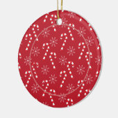 Candy Canes and Snowflakes Hunde Foto Ornament (Links)