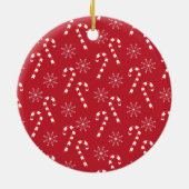 Candy Canes and Snowflakes Hunde Foto Ornament (Hinten)